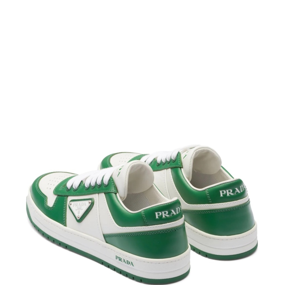 Prada Emerald and White Leather Sneakers - Picture 3 of 6